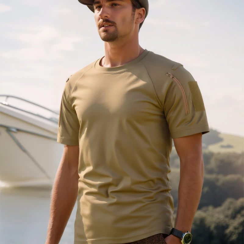 Men’s Quick-Dry Summer T-Shirt – O-Neck Lapel Pullover (M–4XL)